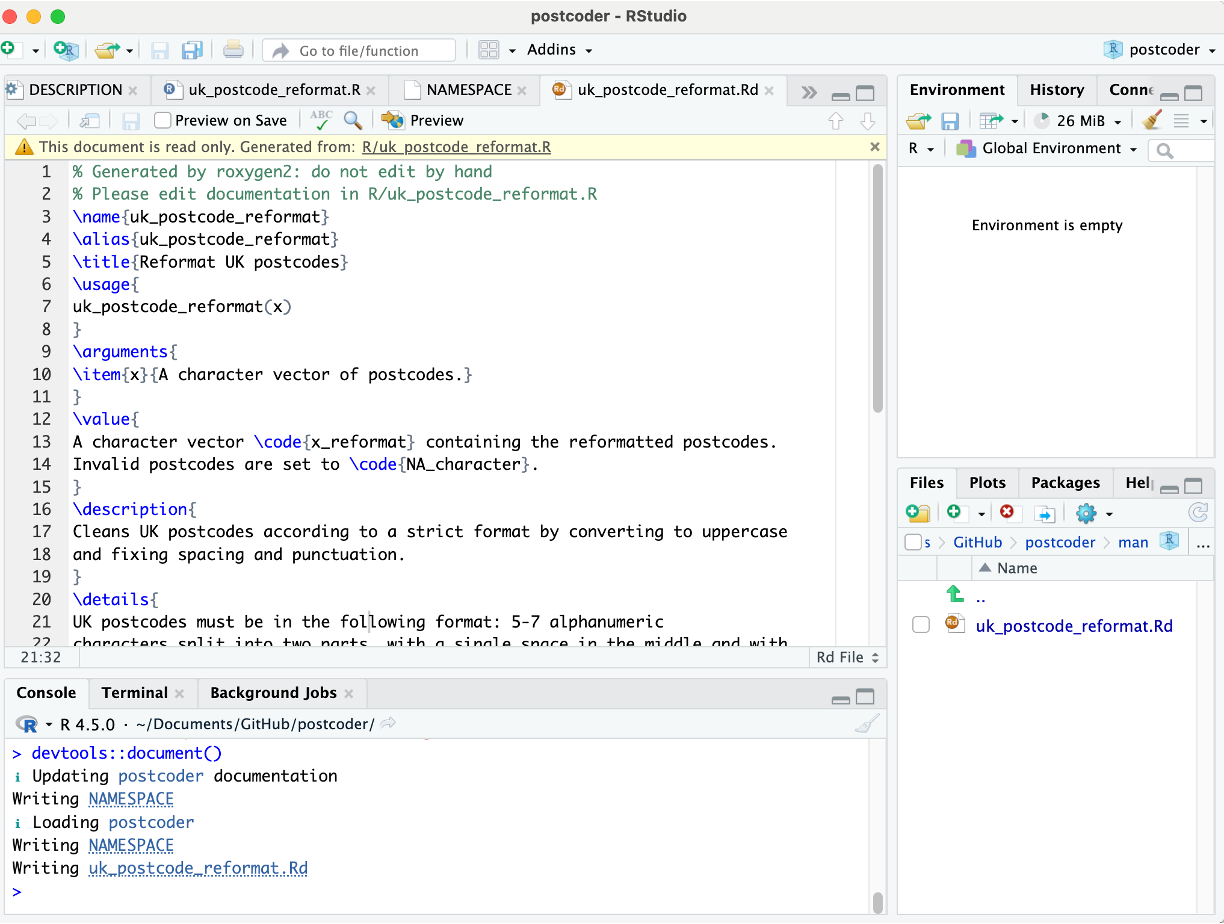Documentation results