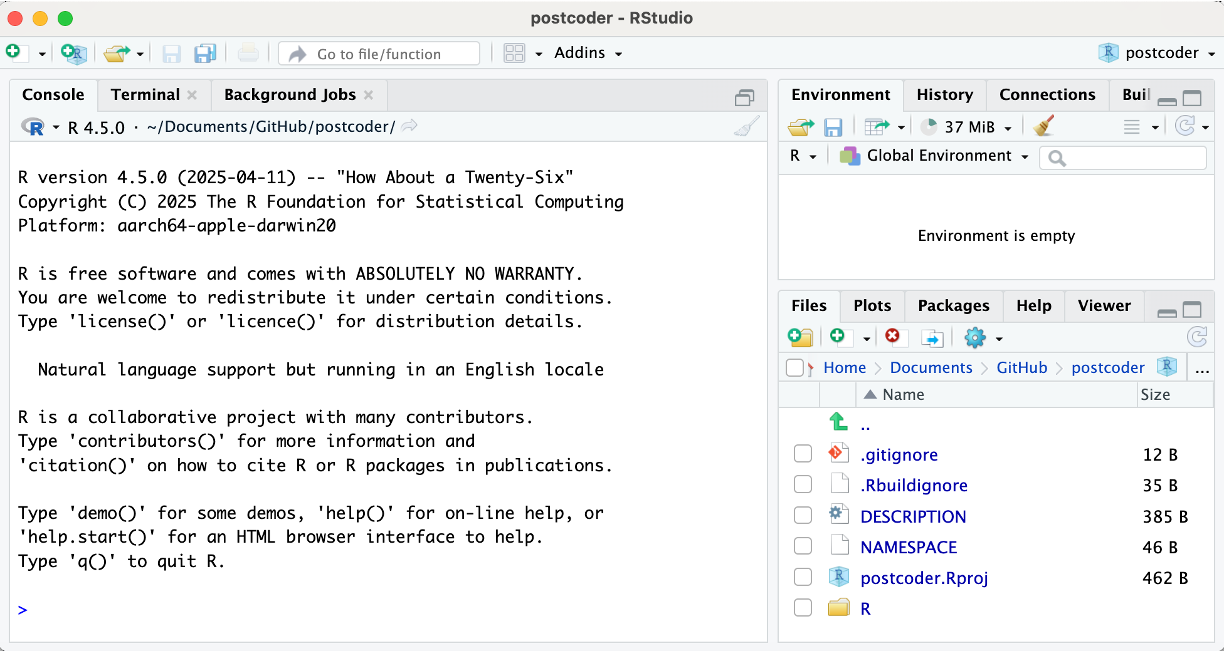 Package project initialisation