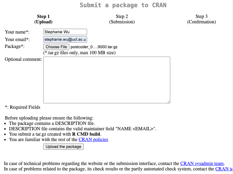 Submit package
